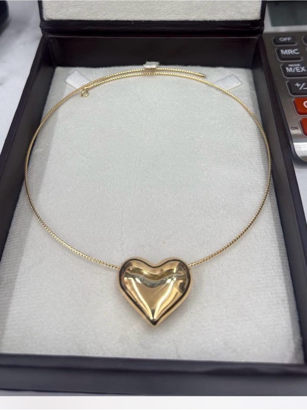 Polished Gold Heart Choker Necklace for Women